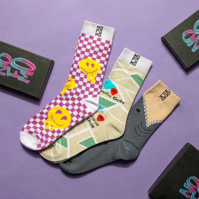 Box Of 3 - Crew Length Socks