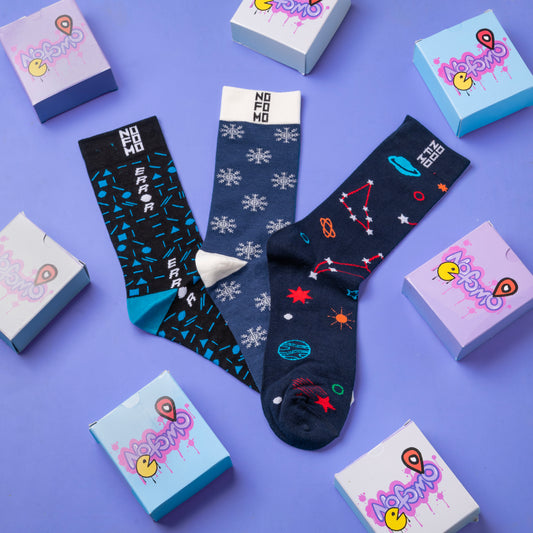 Box Of 3 - Crew Length Socks