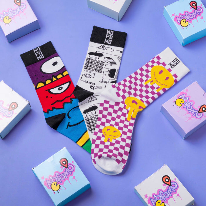 Box Of 3 - Crew Length Socks