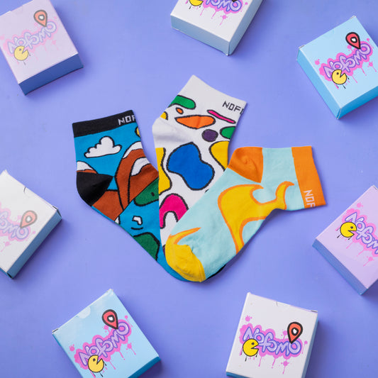 Box Of 3 - Short Crew Socks