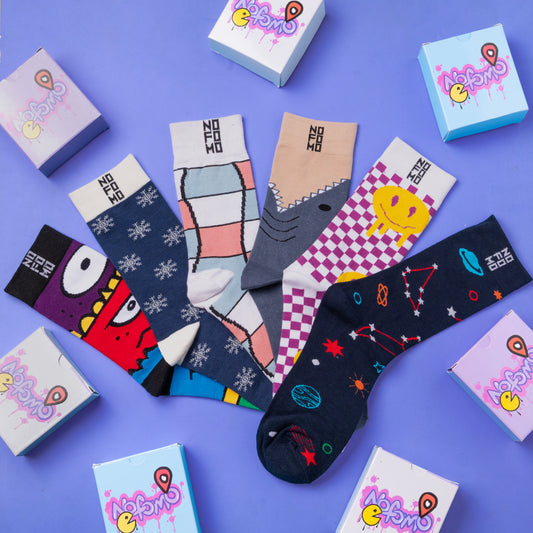 Box Of 6 - Crew Length Socks