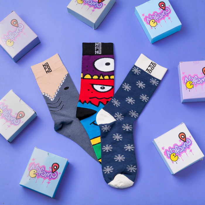 Box Of 3 - Crew Length Socks